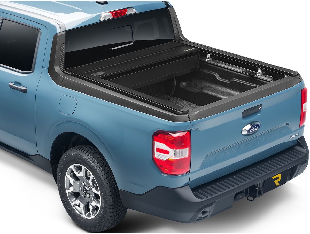 Airplex retractable aluminum tonneau cover open on a Chevy Silverado 1500
